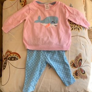 Pink Wale Two Piece Set Carter’s 3 months